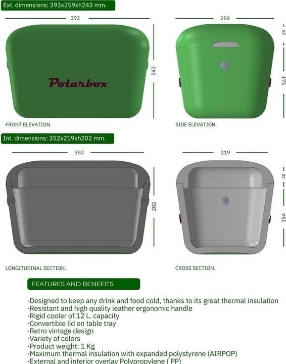 Actual product image Polarbox Retro Cooler (12 l)