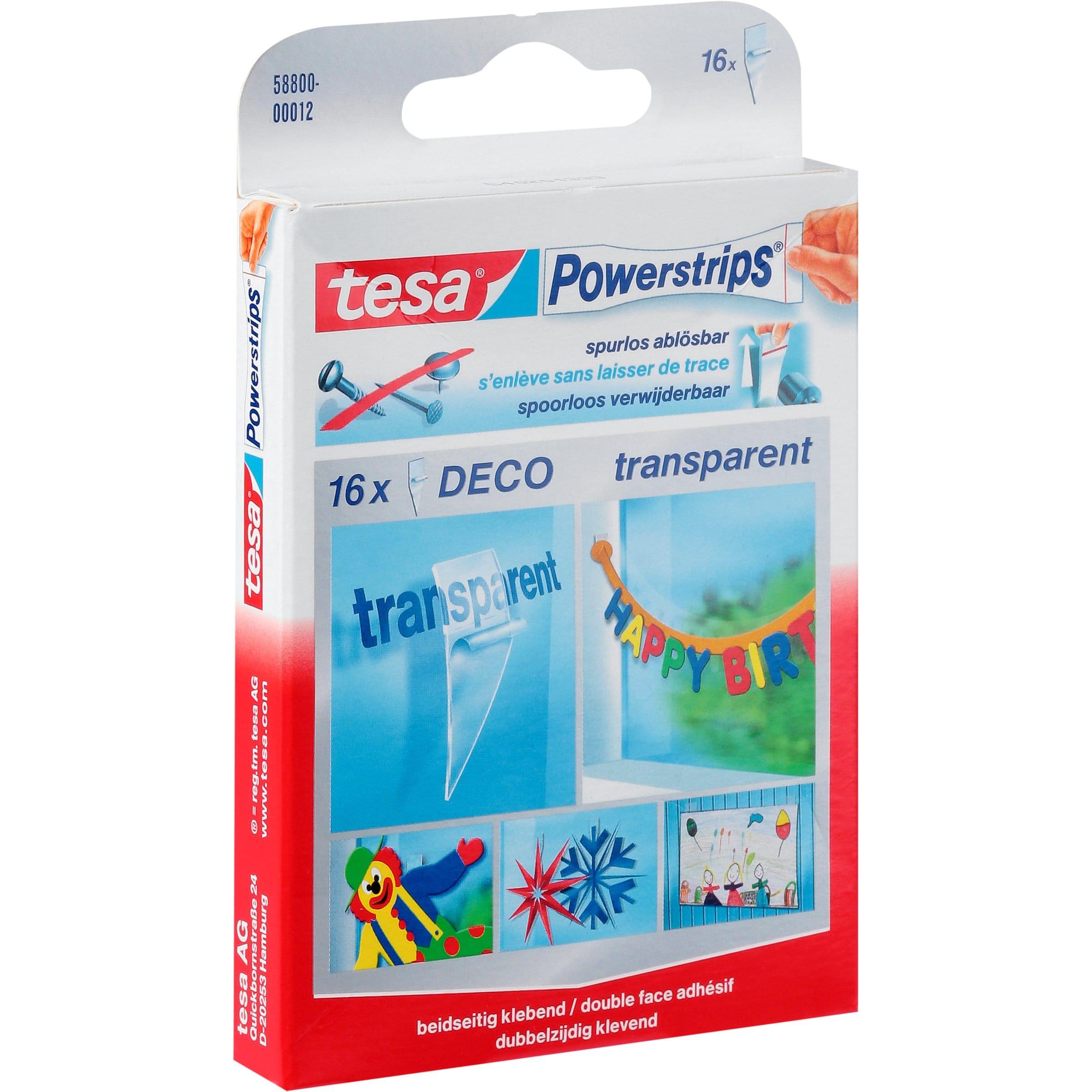 tesa, Fotokleber + Posterkleber, Powerstrips Transparent Deco (0.20 kg)