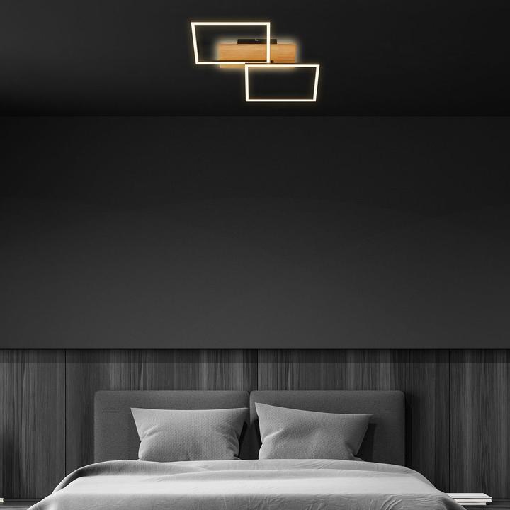 Actual product image Briloner LED ceiling light, black / wood, LED/30W (1580 lm)