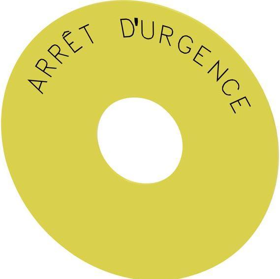 Actual product image Siemens Labelling plate for EMERGENCY STOP 3SU1900-0BC31-0GQ0