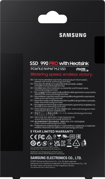 Productafbeelding Samsung 990 Pro with Heatsink (4000 GB, M.2 2280)