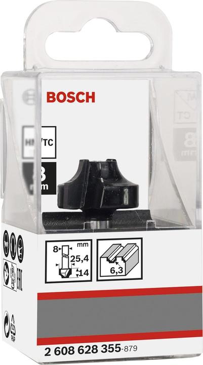 Produktbild Bosch Professional Zubehör Kantenformfräser E, 8 mm, R1 6,3 mm, D 25,4 mm, L 14 mm, G 46 mm