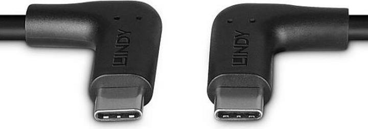 Actual product image Lindy 0.5m USB 3.2 type C cable 2 x 90° angled (32022) (0.50 m, 60 W)