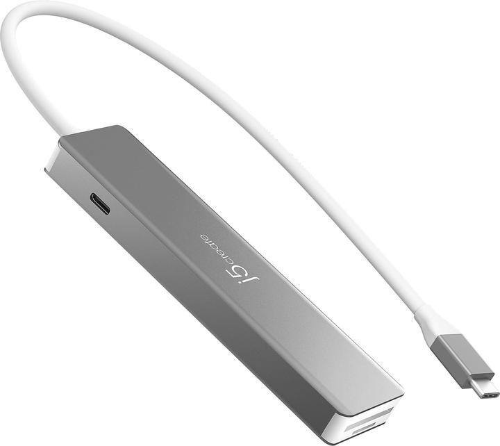 Produktbild j5Create JCD390-N, Kabelgebunden, USB 3.2 Gen 2 (3.1 Gen 2) Type-C, 100 W, Silber, Weiss, MicroSD (Tr (USB-C)
