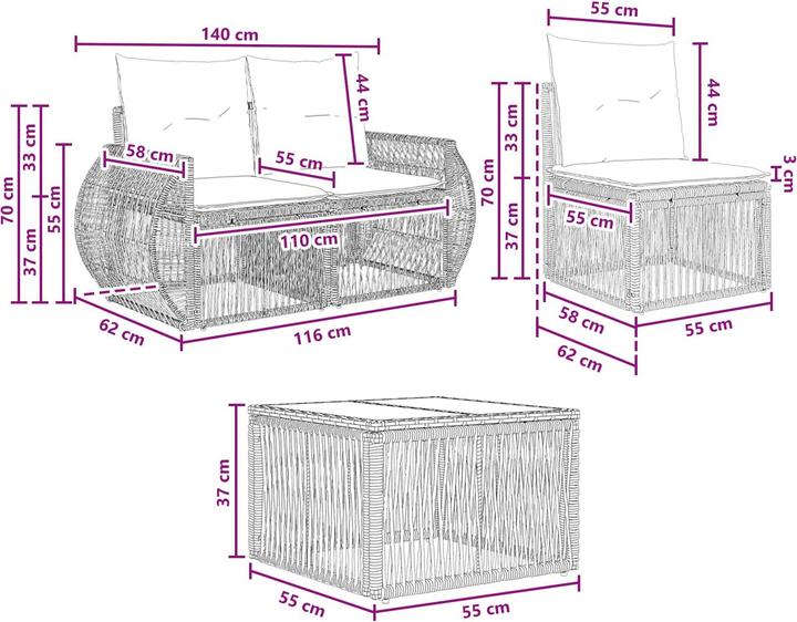 Immagine prodotto vidaXL Gartensofa-set