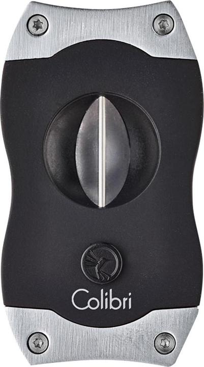 Colibri V-Cut Cigar Cutter Black and brushed Chrome 9875
