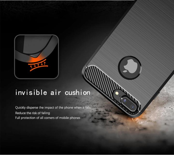 Immagine prodotto Cadorabo TPU Ultra sottile in acciaio inossidabile al carbonio Combi Cover (Apple iPhone 7 Plus, Apple iPhone 7s Plus)