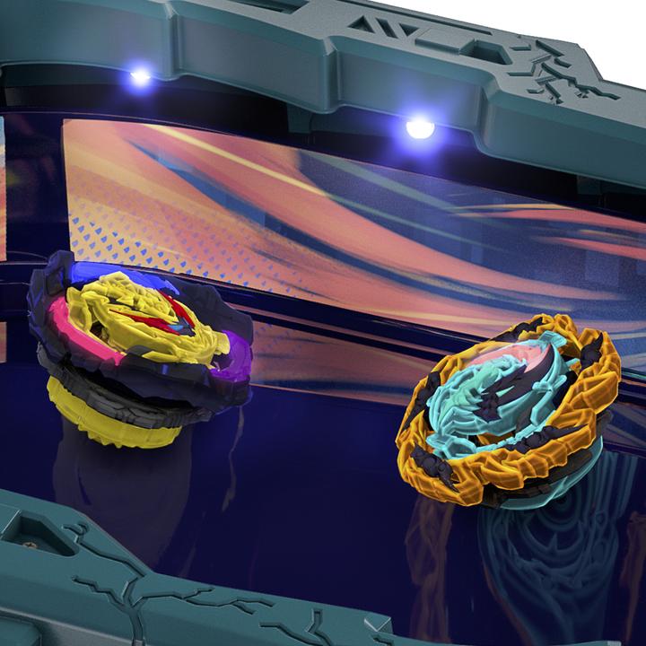 Actual product image Hasbro Beyblade Burst QuadStrike Light Ignite Beyblade Stadium Battle Set (German, French, Dutch, Swedish, Italian, Portuguese, English)