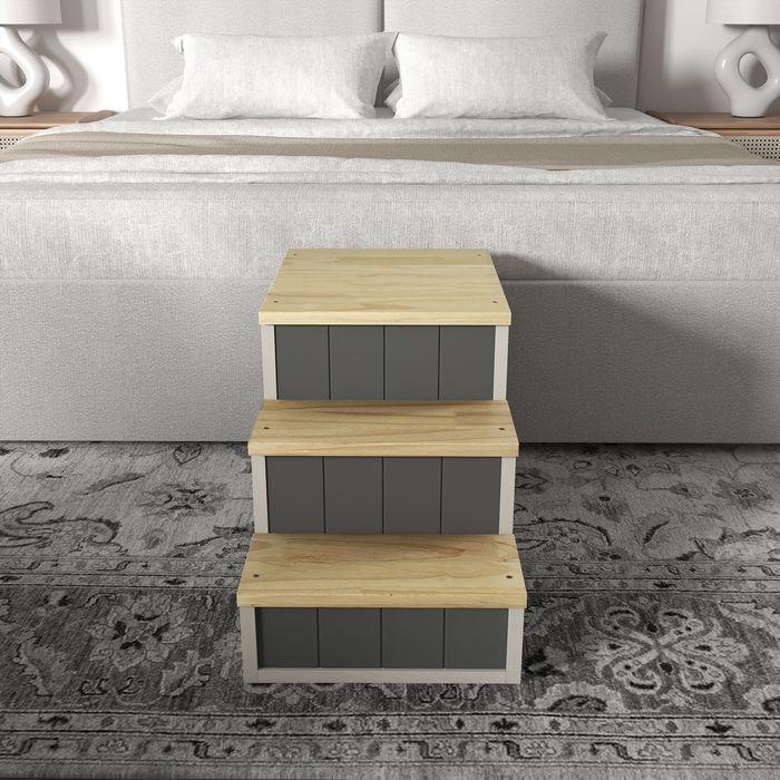 Immagine prodotto Swisshandel24 Scala per cani 2 in 1, scala per gatti con grotta, scala per animali domestici con 3 gradini, rampa (Gatto, Cane, Riflettori, Pieghevole)