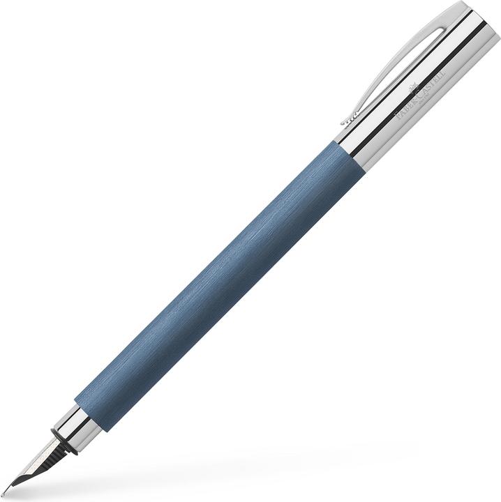 Actual product image Faber-Castell Fountain pen Ambition blue M (Blue, Silver, 1x)