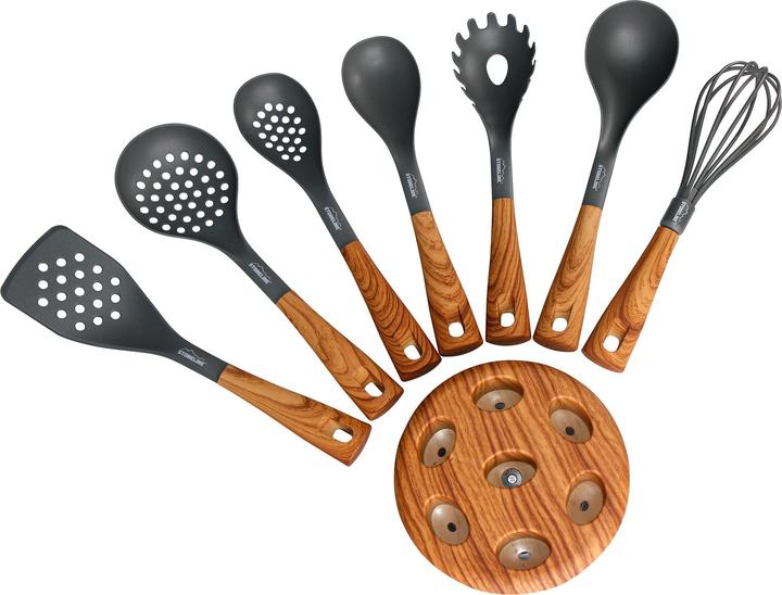 Actual product image Stoneline Back to Nature kitchen gadget set, 8 pcs., in rotating storage stand