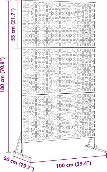 Actual product image vidaXL Metal fence panel (100 cm)