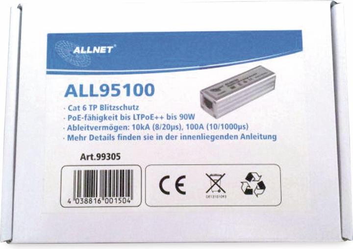 Actual product image Allnet ALL95100 PoE Surge Protector