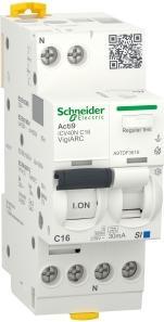 Actual product image Schneider Electric Gnistdetektor/lysbuevagt MCB+RCD+AFD 1PN C16A 30mA iC40N VigiARC