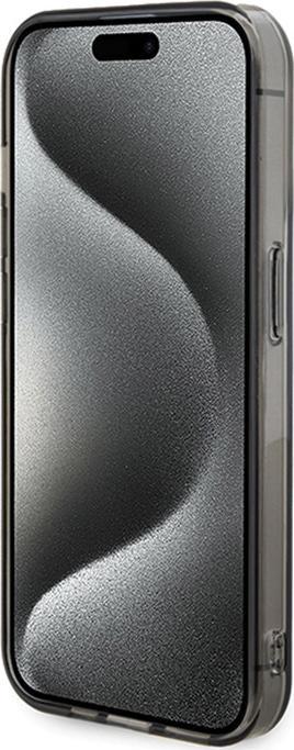 Actual product image Guess GUHMP15LHFWFCK iPhone 15 Pro 6.1" czarny/black hardcase IML Flowers Wreatch MagSafe (Apple iPhone 15 Pro)