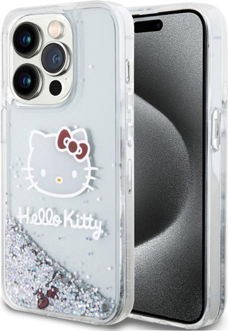 Actual product image Hello Kitty HKHCP13XLIKHET iPhone 13 Pro Max 6.7" srebrny/silver hardcase Liquid Glitter Charms Kitt (Apple iPhone 13 Pro Max)