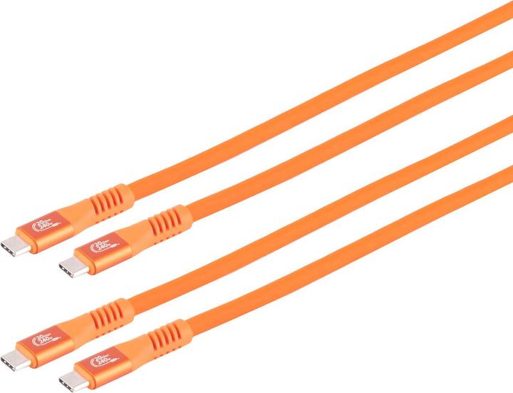Actual product image S-Impuls Set of 2 data & fast charging cables USB-C to USB-C, orange, 2m (2 m, USB 3.2 Gen 2x2, 240 W)