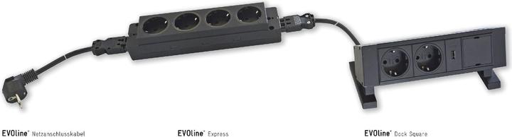 Produktbild Evoline Express Typ 910 Steckdosenleiste 2x Steckdose, schwarz (2 x)