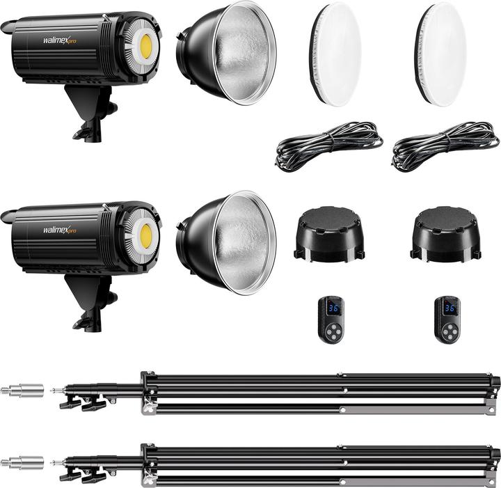 Produktbild Walimex pro LED Niova Plus DL 100 W + Stativ 2er Set Lichtstativ Flächenleuchte (Flächenleuchte)