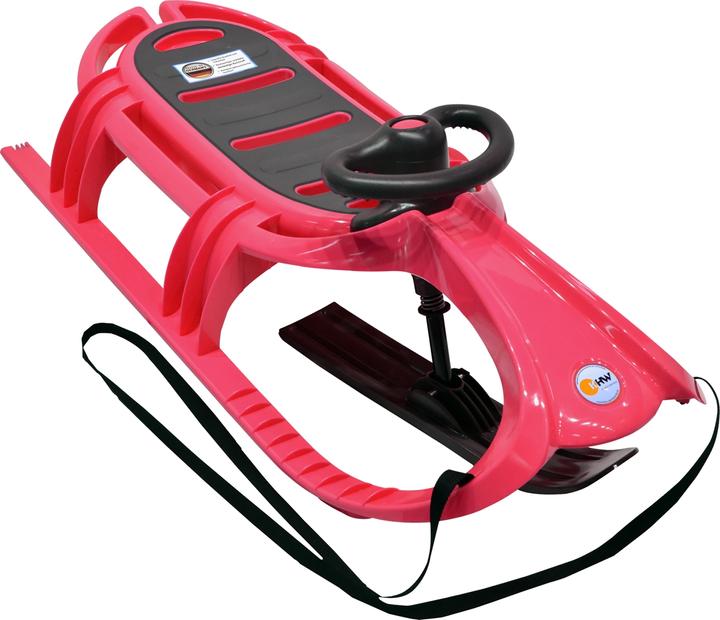 Produktbild KHW Schlitten Snow Tiger pink 105x27x47 cm, 2.9 kg, belastbar bis 60 kg, ab 6 J.