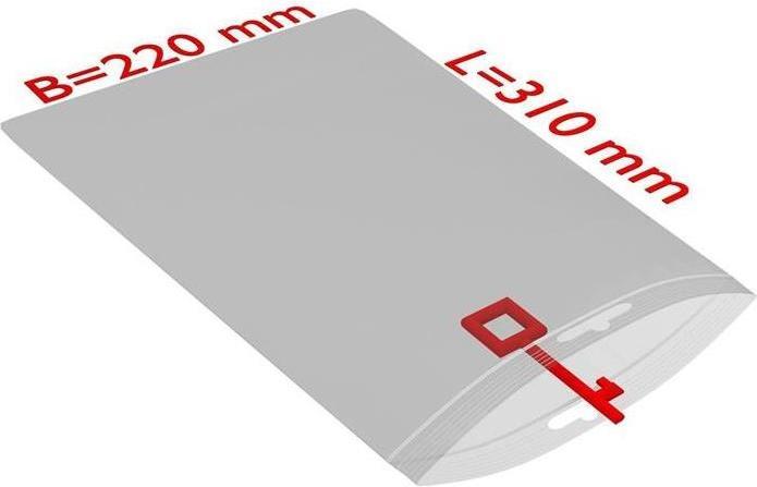 Produktbild Transpak Druckverschlussbeutel m.Eurolochung Masse 220x310mm Stärke 50µ PE transparent (1000 Stück)