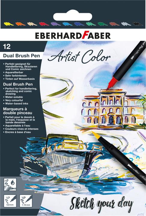 EberhardFaber Vezelstiften Sketch Marker Artist Color 12 stuks (Veelkleurig, 12 x)