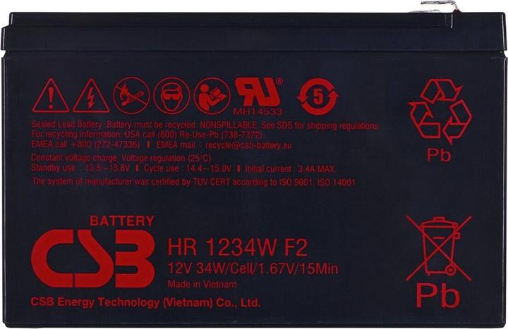 Image du produit CSB Battery CSB HR1234WF2 12V 34WATT (12 V, 9 Ah)