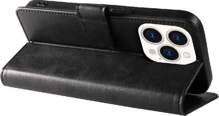 Produktbild Hurtel Leather Book Case for iPhone 16 Pro - black (Apple iPhone 16 Pro)