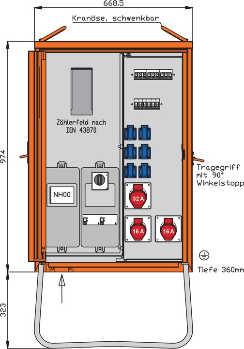 Actual product image Walther Werke Connection cabinet WAV0131R1 44kVA Metering board RCD type B and RCD type A 9