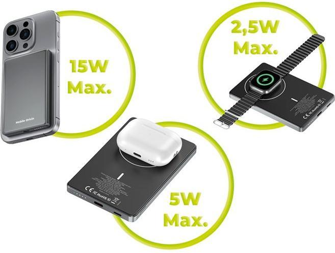 Image du produit Mobile Origin Powerbank 5000mAh 3in1 Metal Slim PowerBank PB4 (5000 mAh)