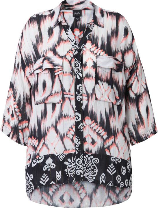 Immagine prodotto Ulla Popken Tunica lunga con collo da camicia, maniche a 3/4 e retro più lungo (62)