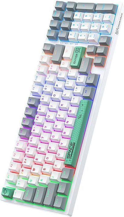 Actual product image Onikuma G38 98 Keys USB Wired Mechanical Keyboard White (Eng. Int., Cable)