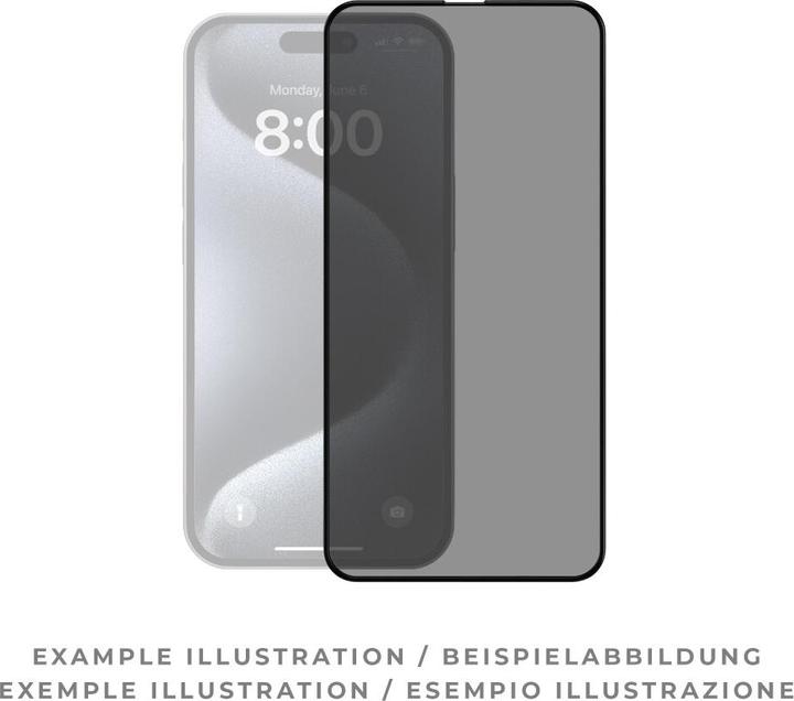 Produktbild prio Panzerfolie Blickschutzglas für iPhone 16 Plus 15 Plus schwarz (1 Stück, Apple iPhone 15 Plus, Apple iPhone 16 Plus)