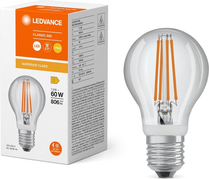 Produktbild Ledvance LED-Sensorlampe (E27, 7.30 W, 806 lm, 1 x, E)