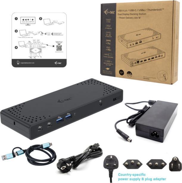 Produktbild i-tec USB-A/-C TB DUAL DOCK DUAL DISPLAY DOCK PD 100W (USB-C)