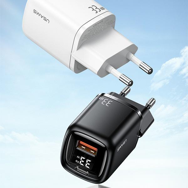 Actual product image Usams 33W QC + PD Digital Display Fast Charger (33 W, 1 portion)