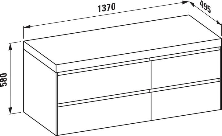 Immagine prodotto Laufen Lani piano lavabo rovere selvatico incl. mobiletto, senza foro, cassetto grande a sinistra, 1