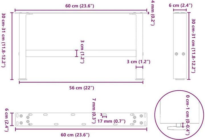 Produktbild vidaXL Couchtischbein
