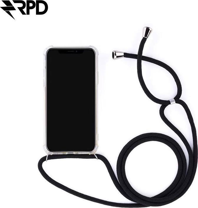Image du produit RPD iPhone 16 Plus - Chaîne pour téléphone portable / Necklace - Transparent avec cordon noir pratique