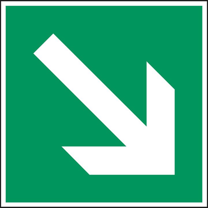 Actual product image Brady PIC 351-148X148-B7527, Escape route labelling - directional arrow