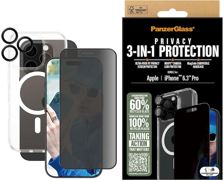 Actual product image PanzerGlass Privacy (1 Piece, Apple iPhone 16 Pro)