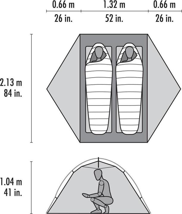 Immagine prodotto Msr Elixir 2 Green (Tenda a cupola, 2.33 kg, 2 persone)