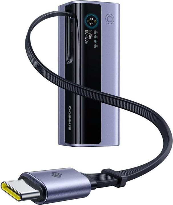 Produktbild Baseus - Power Bank EnerGeek GR11 (E0027B01) - mit einziehbarem USB-C Kabel, 20000mAh, 145W - Grau (20000 mAh, 145 W)