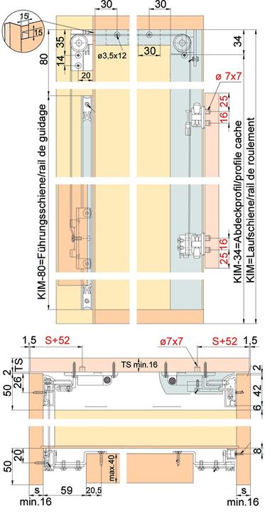 Actual product image HAWA Vertical sliding door hardware -LIBRA 20 H Inslide / Forslide, for 1-