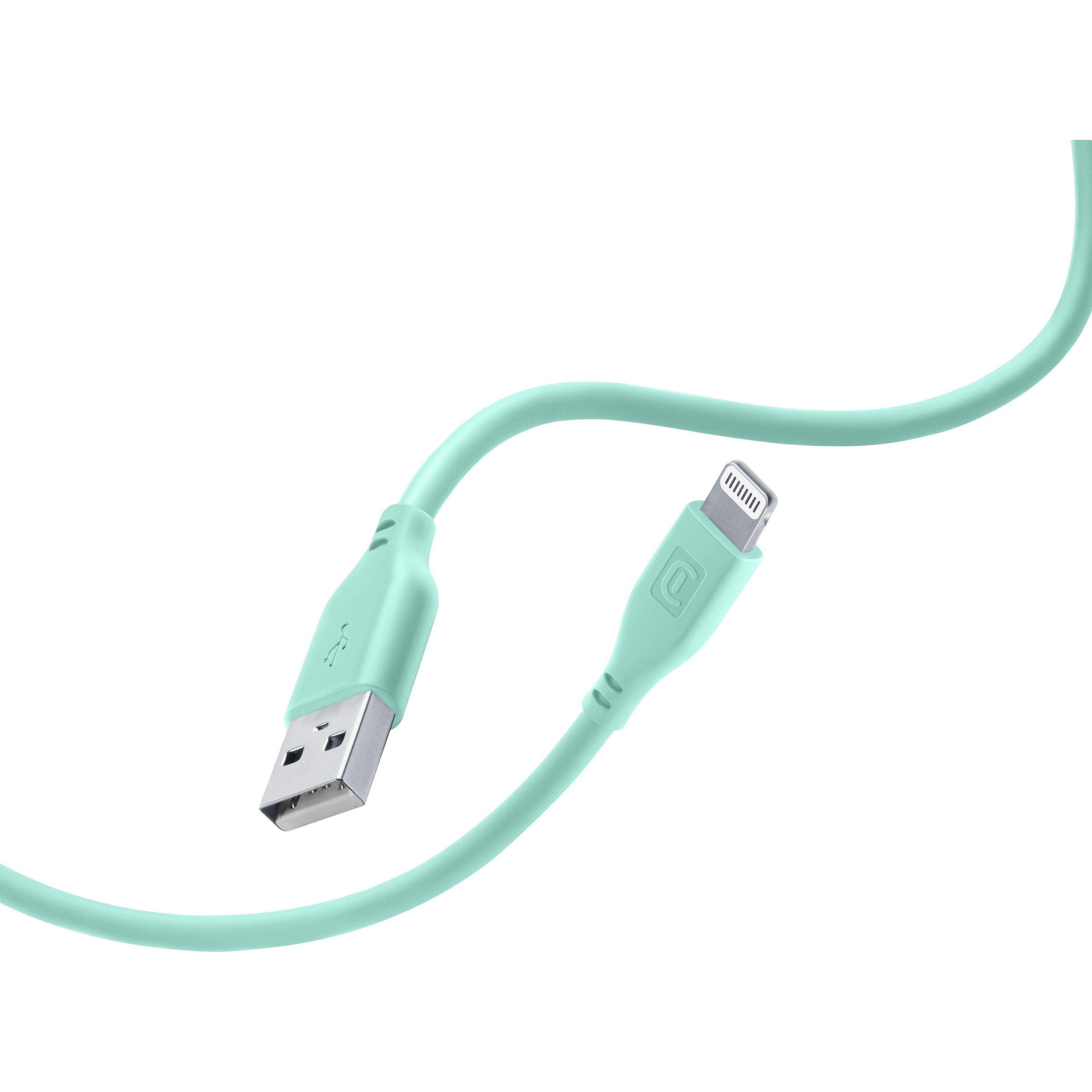 Thumbnail - Cellularline Lade- und Datenkabel Soft 120cm USB Type-A auf Apple lightning grü USBDATASOFTMFIG (1.20 m, USB 3.0), USB K...