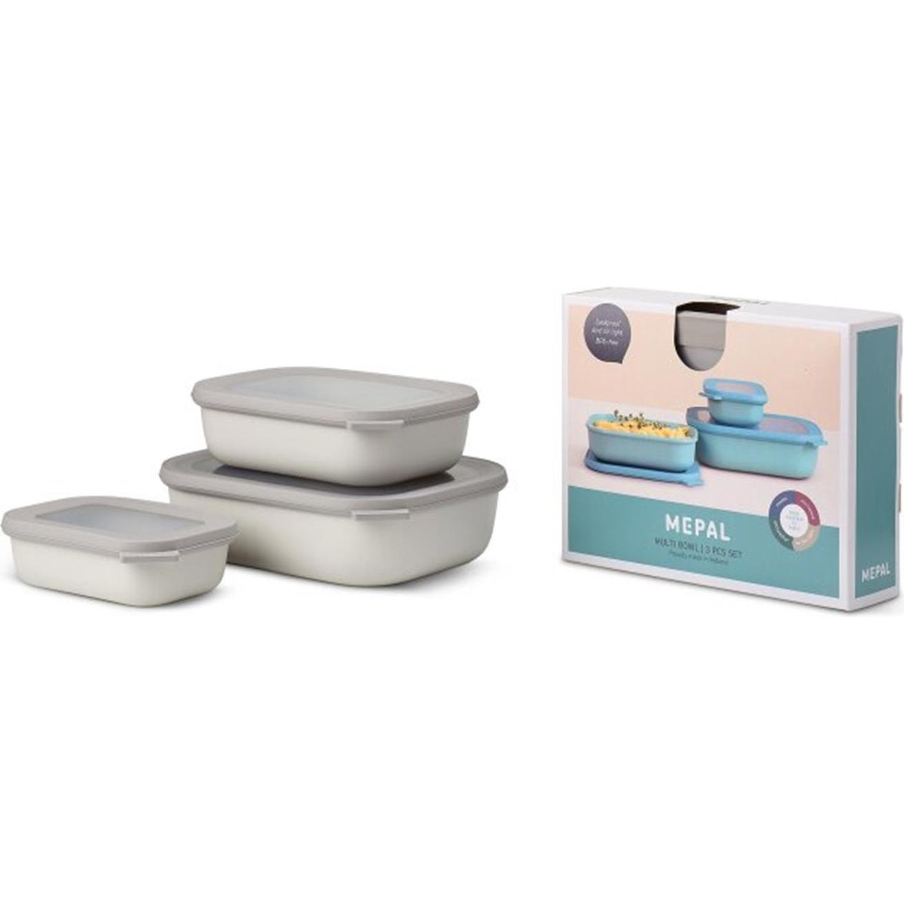 Thumbnail - Rosti Mepal Mepal - Cirqula Low Rect Bowl Set​ - Nordic White (14598), Vorratsbehälter, Weiss