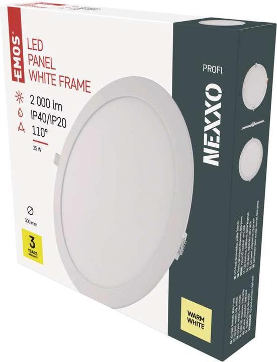 Produktbild Emos LED-Einbauleuchte NEXXO, rund, weiss, 25W, warmweiss (2000 lm)
