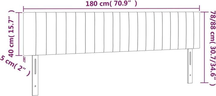 Produktbild vidaXL LED Kopfteil (180 x 5 x 88 cm)