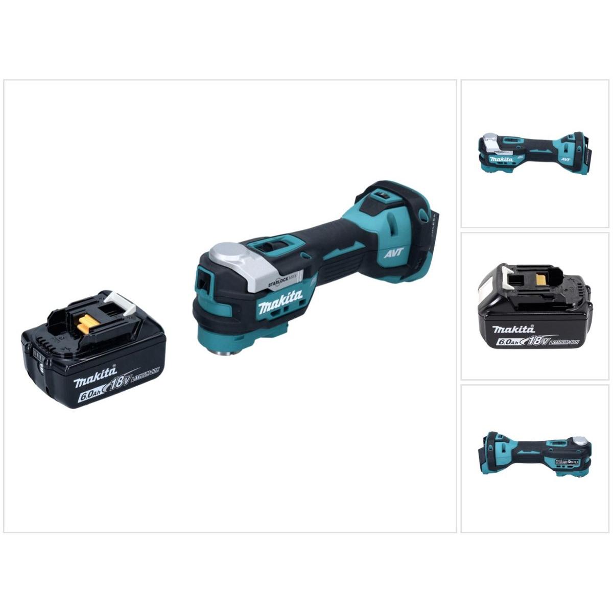 Makita, Multifunktionswerkzeug, DTM 52 G1 Akku Multifunktionswerkzeug 18 V Starlock Max Brushless + 1x Akku 6,0 Ah - ohn...
