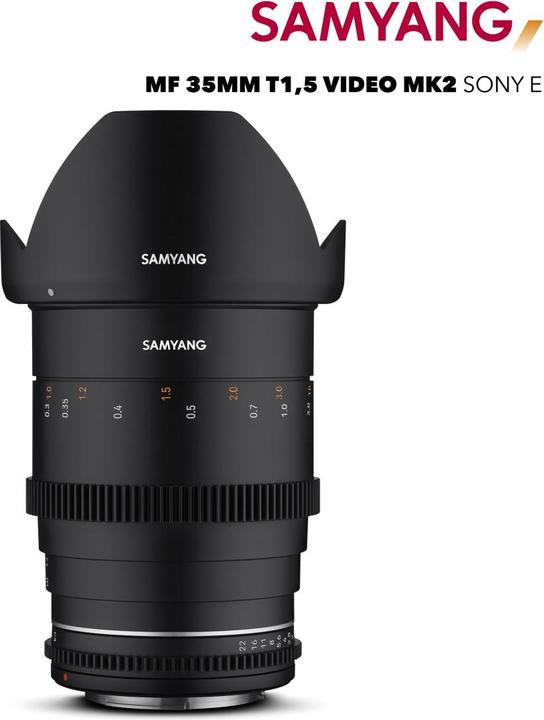 Image du produit Samyang MF 35mm T1,5 VDSLR MK2 Sony E (Sony E, APS-C / DX, Micro Four Thirds, Plein format)